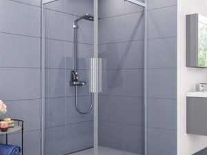 AQUANİL CLASE 6MM SQUARE GLOSSY ANODIZED TRANSPARENT GLASS SHOWER CABIN 90X90CM