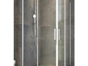 AQUANİL SPARTA 6MM SQUARE GLOSSY ANODIZED TRANSPARENT GLASS SHOWER CABIN 70X70CM