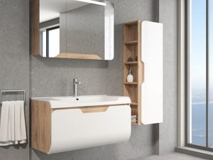 AQUANİL TALES 100 CM BATHROOM CABINET WHITE/DORADO