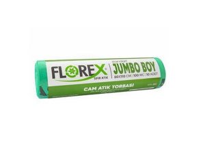 FLOREX 833 GLASS WASTE PRINTED JUMBO GREEN GARBAGE BAG 80X110CM 10 ROLLS 1 ROLL 10 PIECES