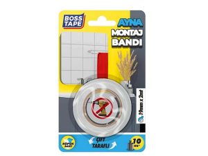 BOSS TAPE EXTRA STRONG DOUBLE SIDED MIRROR MOUNTING TAPE 19MMX2MT