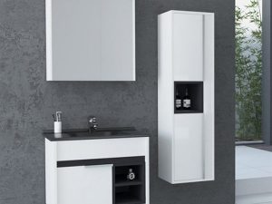 AQUANİL NAPOLI 65 CM BATHROOM CABINET WITH BLACK SINK DORADO