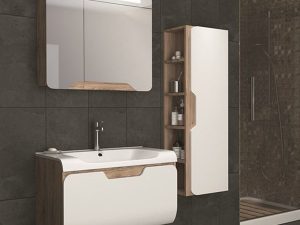 AQUANİL TALES 80 CM BATHROOM CABINET WHITE/DORADO