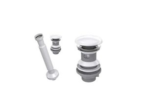 ELİXİR POP UP SIPHON WITH CERAMIC HEAD WHITE AND BELLOWS DRAIN PIPE WITH OVERFLOW HOLE