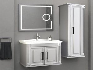 AQUANİL MILLANO 80 CM BATHROOM CABINET LENTICULAR LED MIRROR GRAY