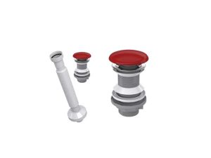 ELİXİR POP UP SIPHON CERAMIC HEAD RED AND BELLOWS DRAIN PIPE WITHOUT OVERFLOW HOLE | ELIXİR POP UP SİFON SERAMİK BAŞLIK KIRMIZI VE KÖRÜKLÜ TAHLİYE BORUSU TAŞMA DELİĞİ YOK