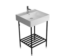 NEWARC BATHROOM CABINET WITH METAL LEGS 44X41X72,5CM 3025 + PLATINUM SINK 5025