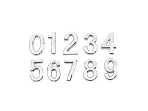 CHROME ADHESIVE 4 DIGIT 3,75CM DOOR APARTMENT NUMBER