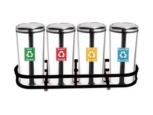 MAXİFLOW RECYCLING WASTE BUCKET PRACTICAL LID 4 PCS SS430 23437