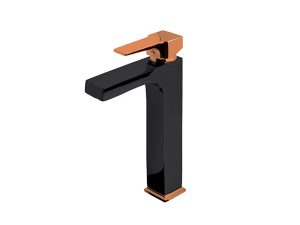 NEWARC AQUA BASIN FAUCET BLACK / POLISHED COPPER 941001BS
