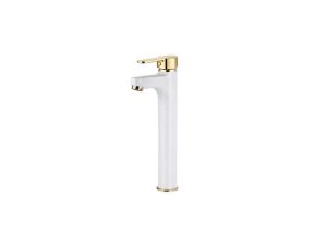 VENEZIA CHROME WHITE GOLD BOWL BASIN FAUCET 5012313-24 | VENEZIA KROM BEYAZ ALTIN ​​KASE LAVABO MUSLUĞU 5012313-24