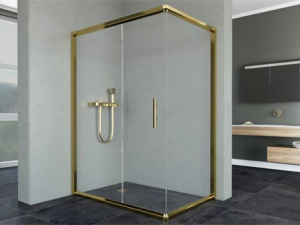 AQUNAİL MİNNESOTA 6MM RECTANGULAR GOLD PROFILE TRANSPARENT GLASS SHOWER CABIN 70X110CM