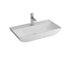 NEWARC DOMINO COUNTERTOP SINK WITH FAUCET HOLE MATT WHITE 70X40X13.5CM 5019BT-MW