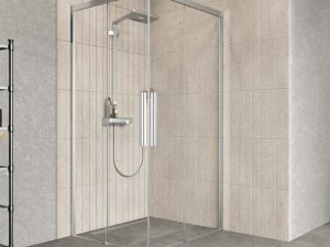 AQUANIL BETA 6MM SQUARE GLOSSY ANODIZED TRANSPARENT GLASS SHOWER CABIN 90X90CM | AQUANIL BETA 6MM KARE PARLAK ELOKSAL ŞEFFAF CAM DUŞ KABİNİ 90X90CM