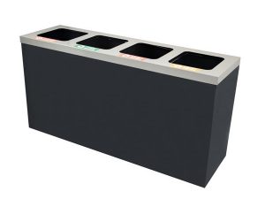 MAXİFLOW 4 COMPARTMENT PAINTED RECYCLING WASTE BIN SQUARE LID 32332