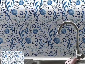 BOSS TAPE ADHESIVE PVC TILE TRADITIONAL BLUE 30X30CM