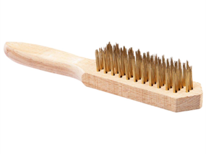 WOODEN HANDLE WIRE BRUSH YELLOW 5 NO