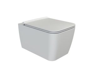 TURQUOISE CERASTLYE HERA RİMLESS CHANNELLESS WALL HUNG TOILET + SLOW CLOSING LID SET017001