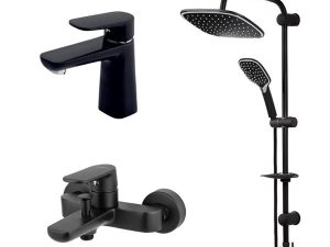 CAPPADOCIA CARBON 3-PIECE BLACK BATHROOM SET