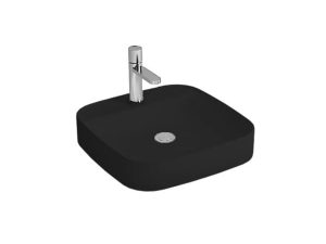 NEWARC LOFT COUNTERTOP FAUCET SINK WITH HOLE GLOSSY BLACK 50X50X12CM 515050BT-B