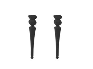 NEWARC ANTIQUE 2-PIECE FOOT ANGULAR GLOSSY BLACK ELT A012B