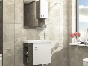 AQUANİL POLY 60 CM BATHROOM CABINET WHITE/IRONY | AQUANİL POLY 60 CM BANYO DOLABI BEYAZ/IRONY
