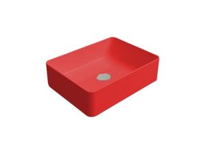 NEWARC SILVER SILVER SILVER COUNTERTOP WASHBASIN BRIGHT RED 50X38X14CM 5011-R