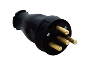 THREE PHASE RUBBER MALE PLUG 3X25AH 380V
