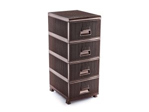 ŞENYAYLA KNIT PATTERNED NIGHTSTAND 4 LAYERS COFFEE 4553