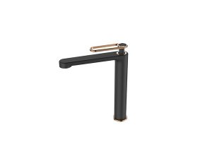 NEWARC ZETA BOWL TYPE BASIN FAUCET BLACK-GLOSS COPPER 671005 | NEWARC ZETA KASE TİPİ LAVABO BATARYASI SİYAH-PARLAK BAKIR 671005