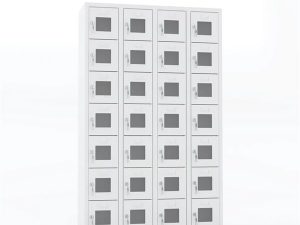 MASTER STEEL STORAGE CABINET WITH PLEXI DOOR 28 COMPARTMENTS 110X40X182 U-GZ028-P | MASTER ÇELİK DEPOLAMA DOLABI PLEKSİ KAPILI 28 BÖLMELİ 110X40X182 U-GZ028-P