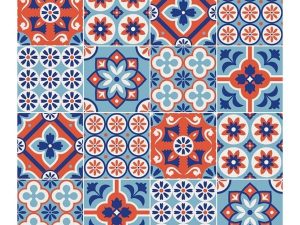 BOSS TAPE ADHESIVE PVC TILE FLORAL PORTUGAL 30X30CM | BOSS TAPE YAPIŞTIRICI PVC KARO ÇİÇEKLİ PORTEKİZ 30X30CM