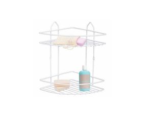 2 TIER WHITE BATHROOM CORNER SOAP DISPENSER