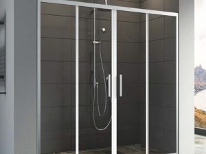 AQUANİL LAREKS 6MM FRONT GLOSSY ANODIZED TRANSPARENT GLASS CABIN 150CM 175CM | AQUANİL LAREKS 6MM ÖN PARLAK ELOKSAL ŞEFFAF CAM KABİN 150CM 175CM