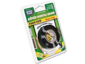 BOSS TAPE DOUBLE SIDED BLACK FOAM TAPE 19MMX2MT