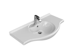 TURQUOISE CERASTYLE NICL WASHBASIN WITH ETAGERE 95X50CM 066600-U