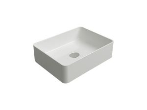 NEWARC SILVER SILVER SLIMLINE COUNTERTOP SINK MATT WHITE 50X38X14CM 5011-MW