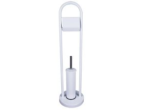 MAXİFLOW WHITE BRUSH SET WITH LEGS AND STAINLESS PAPER HOLDER 28802