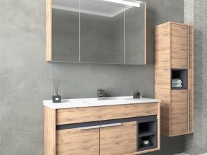 AQUANİL NAPOLI 100 CM WHITE BATHROOM CABINET WITH SINK DORADO | AQUANİL NAPOLI 100 CM BEYAZ BANYO DOLABI LAVABOLU DORADO