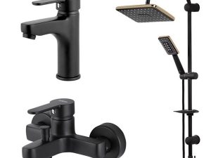 KROMA STORM 3-PIECE BLACK BATHROOM SET