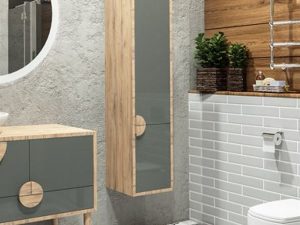 AQUANİL BOLIVIA TALL CABINET ANTHRACITE/DORADO