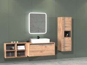 AQUANİL CAMARO 145 CM WHITE BATHROOM CABINET WITH SINK DORADO