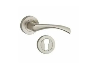 AS-202 R SEDA ROSETTE DOUBLE DOOR HANDLE YALE NICKEL SATIN