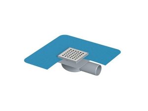 MAXİFLOW TEXTILE MEMBRANE STAINLESS GRATED FLOOR DRAIN 10X10 Ø32 SIDE OUTLET 14091