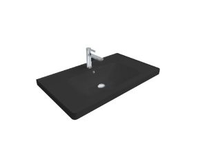 NEWARC NEWLİNE WASHBASIN WITH ETAGERE GLOSSY BLACK 100X45X4,5CM NEW L 100B