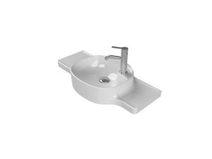 TURQUOISE CERASTYLE HARMONY WASHBASIN 100X37.5X26.4 CM 043900-U WITH RIGHT HAND BOWL