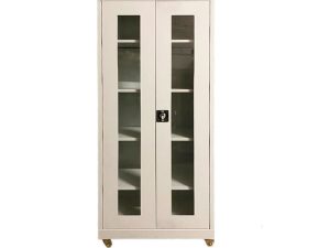 USTA STEEL MEDICINE CABINET PLEXI DOOR WITH WHEELS 80X40X175 U-ECZ