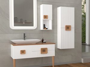 AQUANIL ZÜRICH 100 CM WHITE BATHROOM CABINET WITH WHITE WASHBASIN WHITE | AQUANIL ZÜRICH 100 CM BEYAZ BANYO DOLABI BEYAZ LAVABO İLE BEYAZ