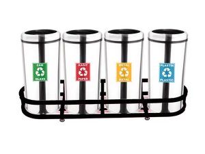 MAXİFLOW RECYCLING WASTE BUCKET WITH HOOP LID 4 PCS SS430 23436