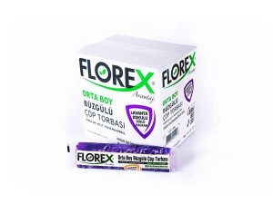 FLOREX 403 LAVENDER SCENTED DRAWSTRING MEDIUM GARBAGE BAG 55X60CM 25 ROLLS 1 ROLL 10 PIECES | FLOREX 403 LAVANTA KOKULU BÜZGÜLÜ ORTA BOY ÇÖP TORBASI 55X60CM 25 RULO 1 RULO 10 ADET